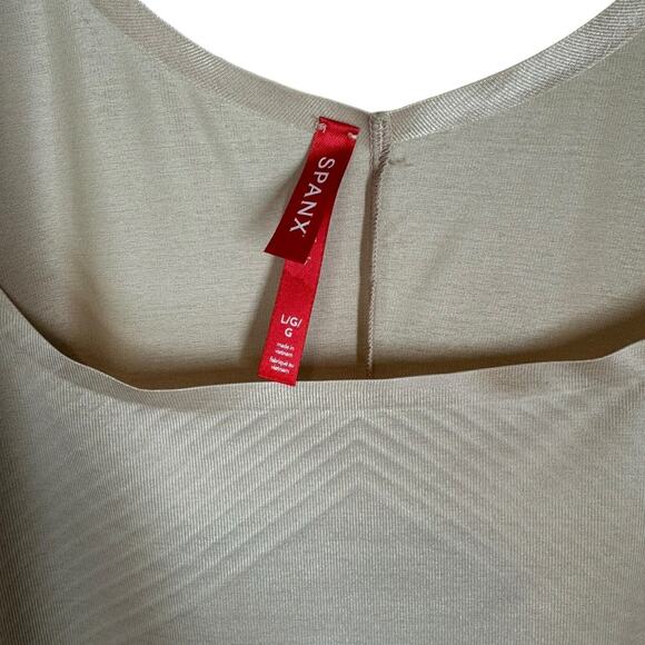 Spanx Thinstincts Open Bust Mid Thigh Shaper Nude Beige Large - Picture 5 of 9